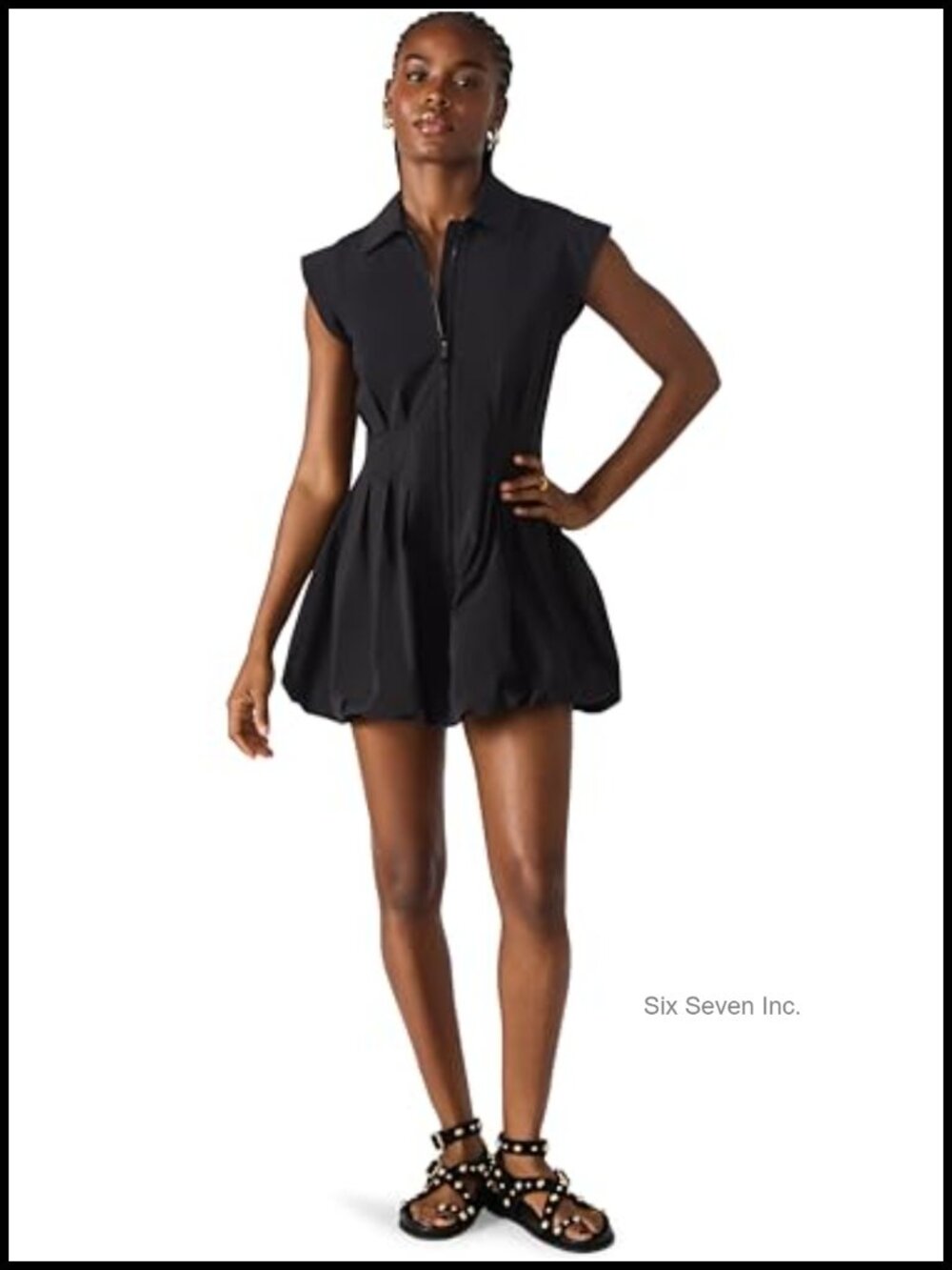 Women's A-Line Casual Dress with Pockets Nylon Mini